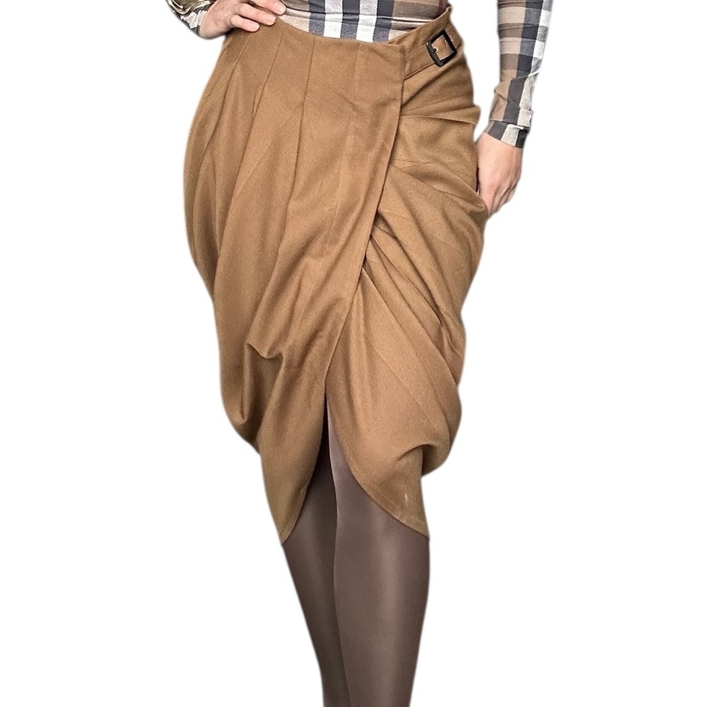 Full Circle Asymmetrical Camel Skirt Small